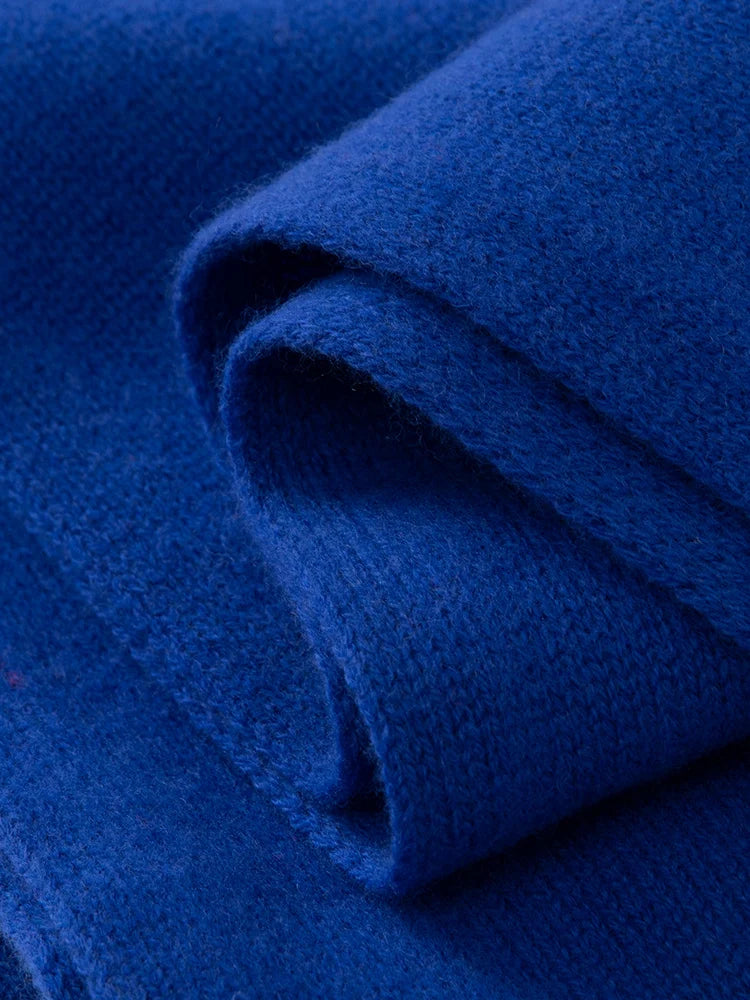 100% Wool Winter Scarf - Knitted Shawl Wrap