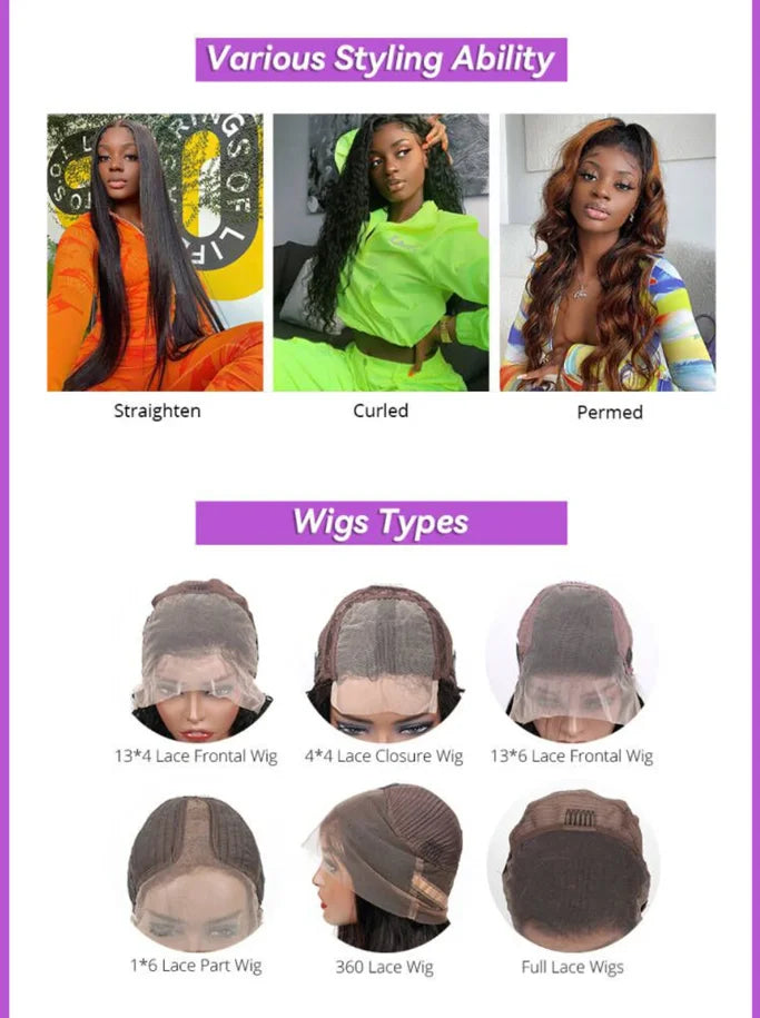 13x4 Lace Frontal Straight Hair - Pre-Plucked Brazilian Lace Closure