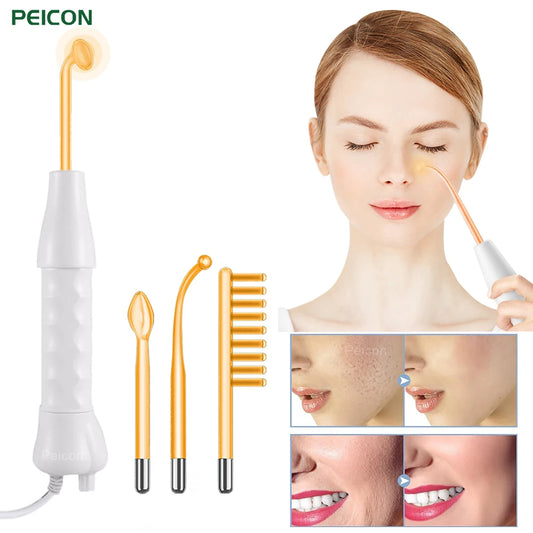 Portable High Frequency Facial Machine Skin Therapy for Face Acne Massage Skin Rejuvenation Tightening Wrinkle Reducing Tool