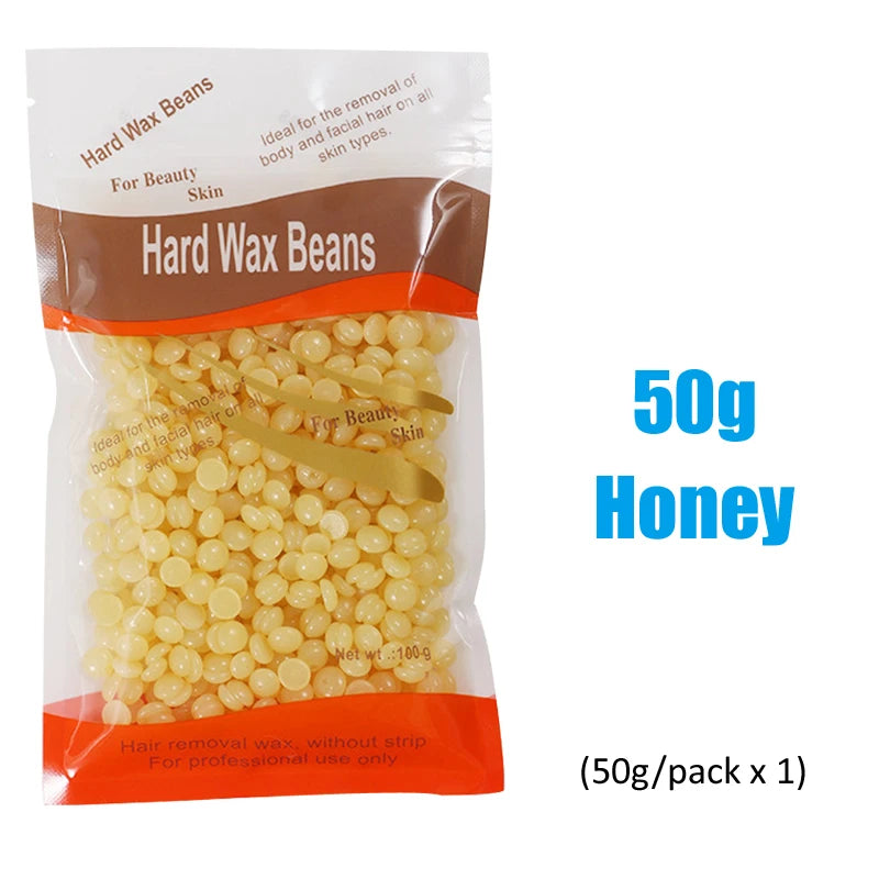 500g/200g/50g Hard Wax Beans For Body Hair Removal Versatile Painless Wax Warmer Waxing Beans for Wax Heater Machine Unisex