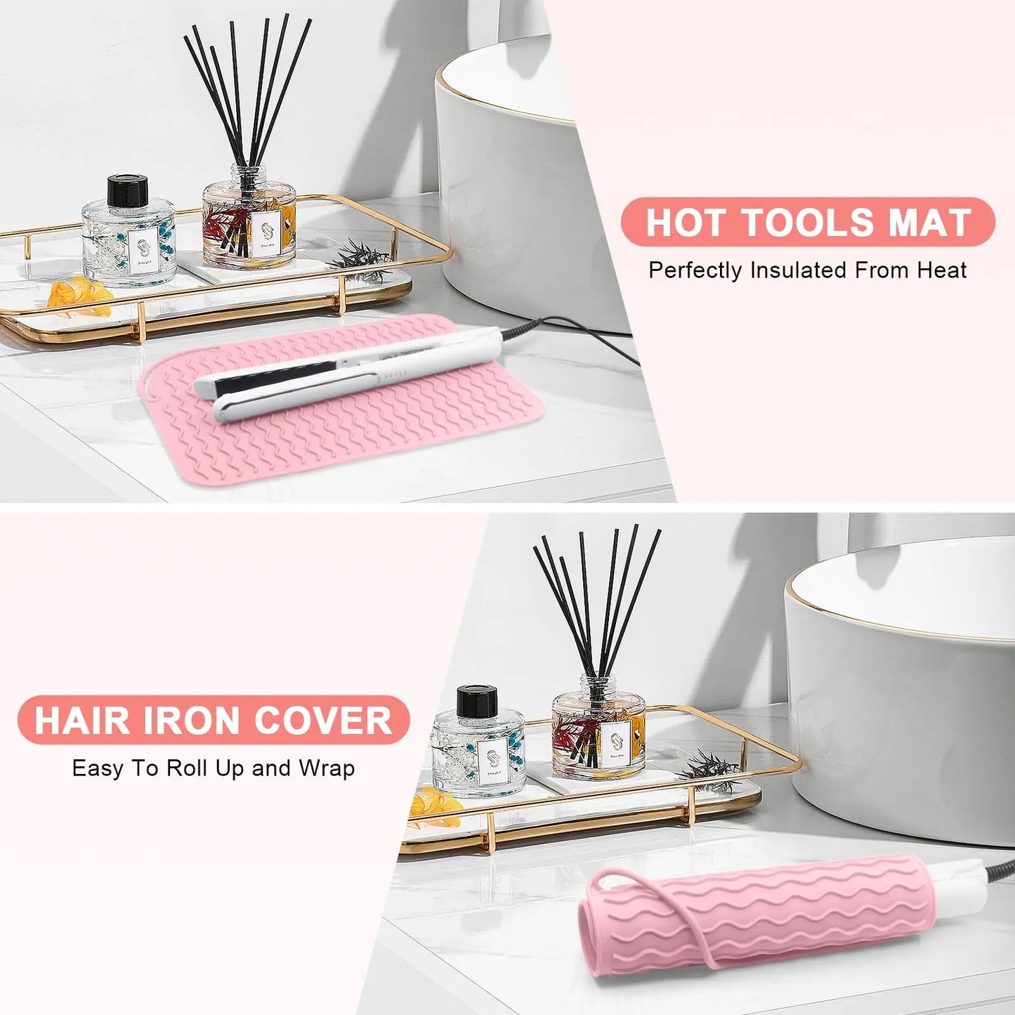 Silicone Heat Resistant Mat For Hair Insulation Mat Portable Hot Tools Pad Straightener Curling Stick Curler Flat Irons