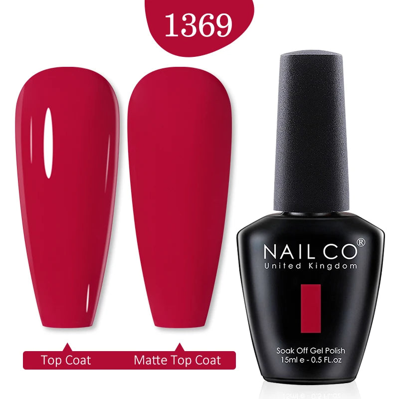 NAILCO Red Colors Series 15ML Nail Gel Polish Nail Supplies Semi Permanent For Nail  Art Manicure Soak Off LED UV Hybrid Varnish