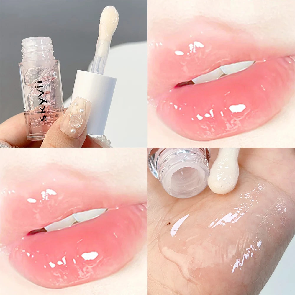 Waterproof Clear Lip Gloss Crystal Jelly Moisturizing Lip Oil Lasting No Sticky Sexy Plumping Lipstick Korean Makeup Cosmetics