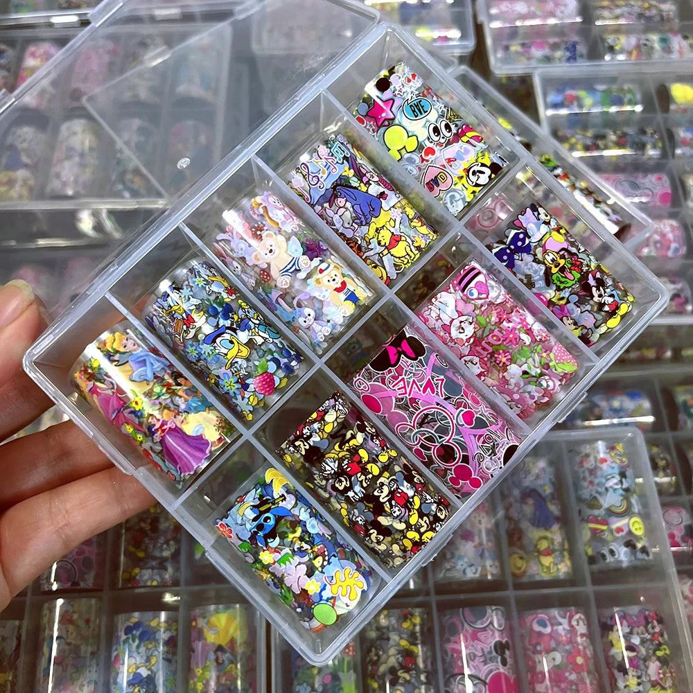 10Rolls Cartoon Hello Kitty Nail Art Transfer Foil Cute Kitty Cat&Kuromi Nail Foil Sticker Y2K Manicure KT Cat Transfer Decal &*