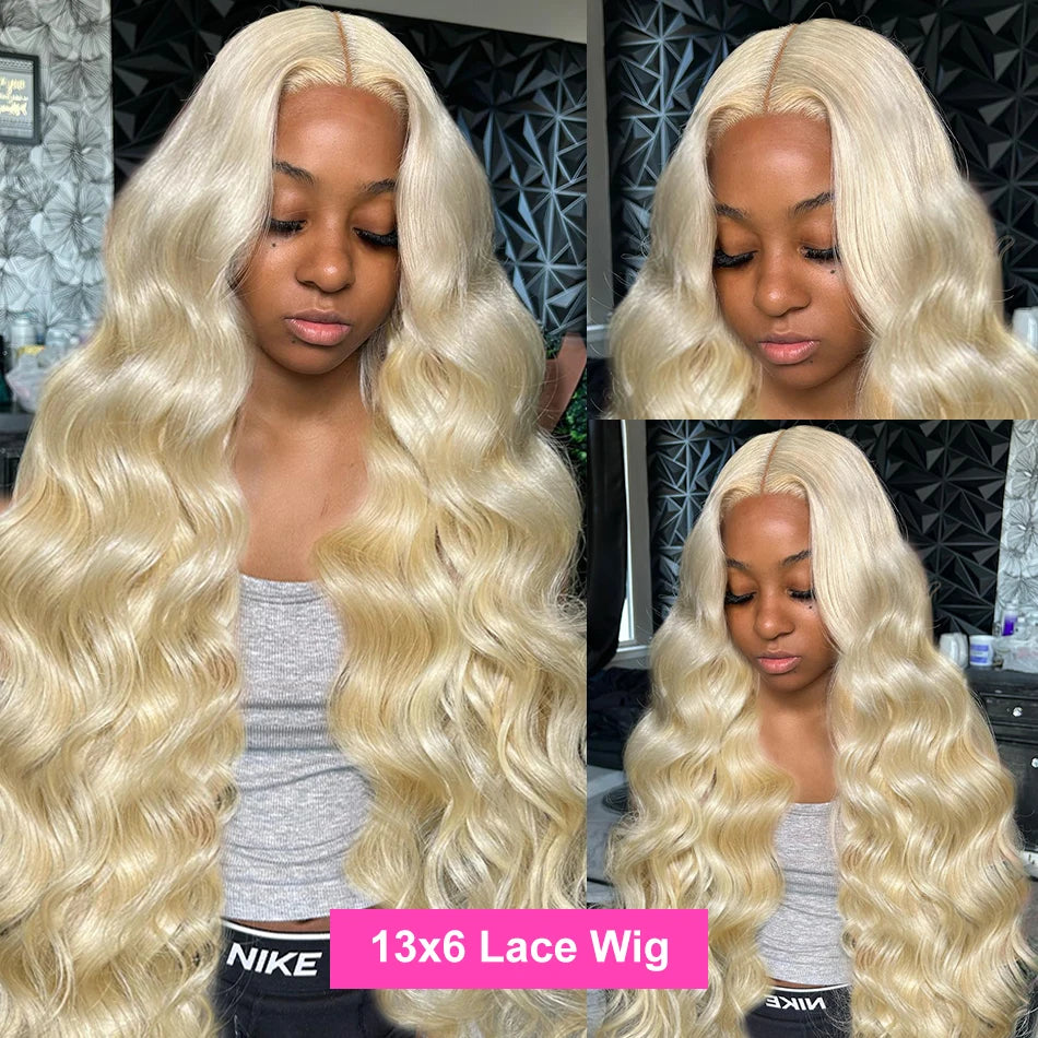 200% Body Wave 13x4 Human Hair Blonde Wig Water Wave 613 HD Lace Frontal Wig Brazilian 13x6 Colored Lace Front Wigs For Women