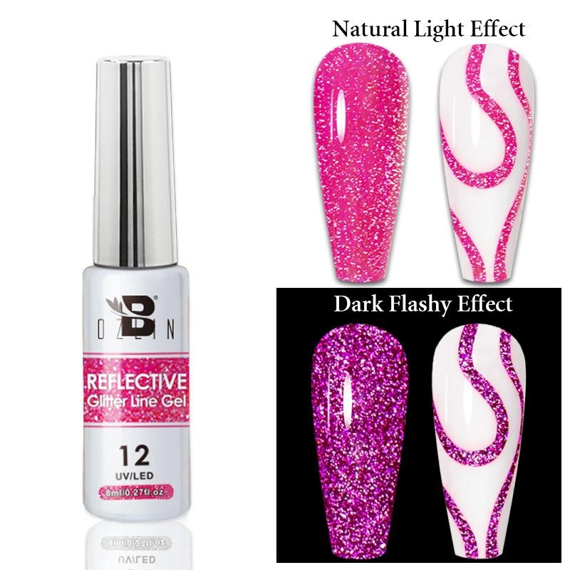 7.5ml Red Glitter Gel Nail Polish Crystal Semi Permanent Soak Off UV Gel Varnish Nail Art Manicure Base Matte Top Coat Vernis