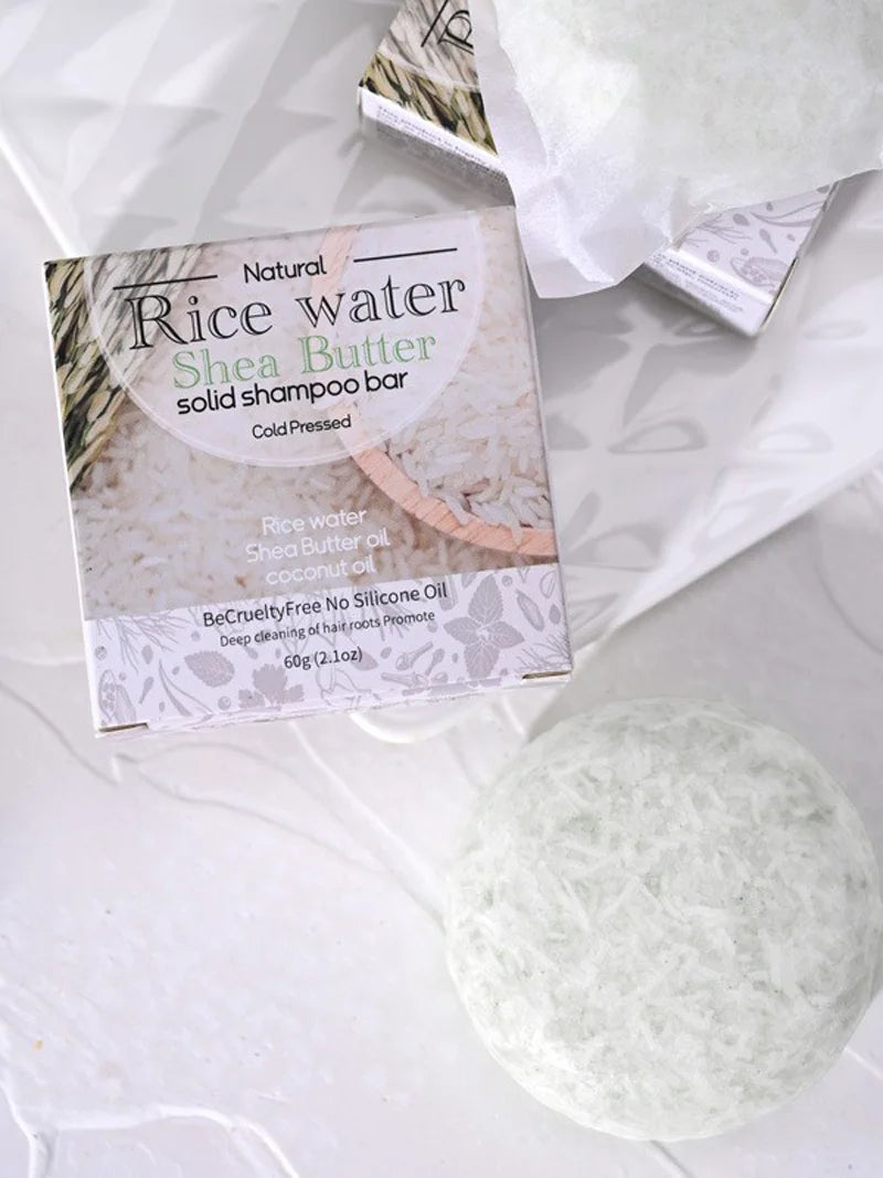 XF 60g Rice Shampoo Bar 100% Natural Organic Solid Soap for Hair Care Anti-Hair Loss and Repair Damaged Hair
