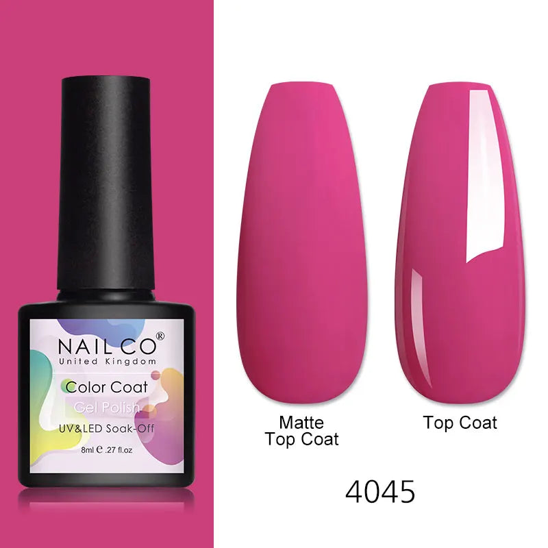 NAILCO 8ml Pink Red Colors Gel Nail Polish Nail Art Varnishes Gel Lacquer Coat LED Nails Manicure Design UV Gel Varnish Soak Off