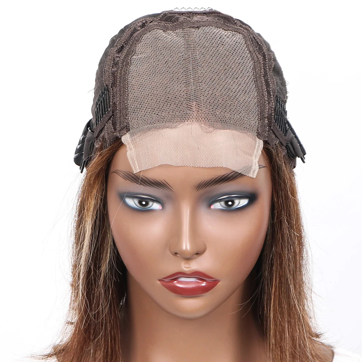 Brazilian 4x4 Lace Closure Wig Highlight Colored Human Hair Wigs Highlight Brown Bob Wigs Straight Remy Hair 180 Density On Sale