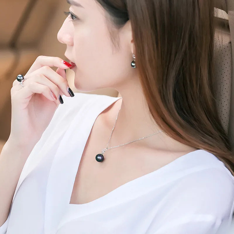 925 Sterling Silver Pearl Pendant Necklace Women for Wedding Luxury Elegant Lady Accessories Gift Fashion Jewelry