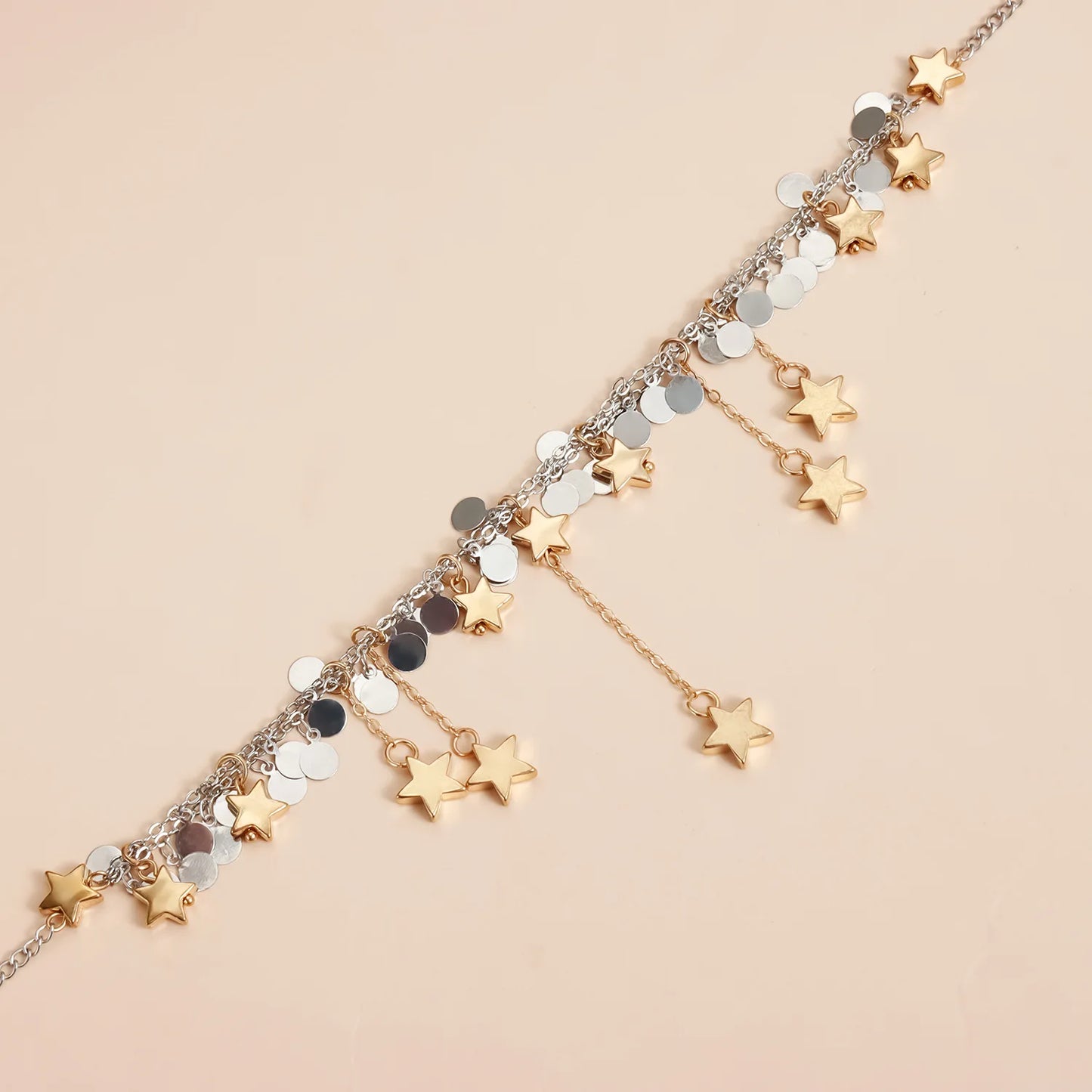 Geometric Multi Star Charm Necklace Women's Luxury Fashion Spicy Girl Style Jewelry Accessories