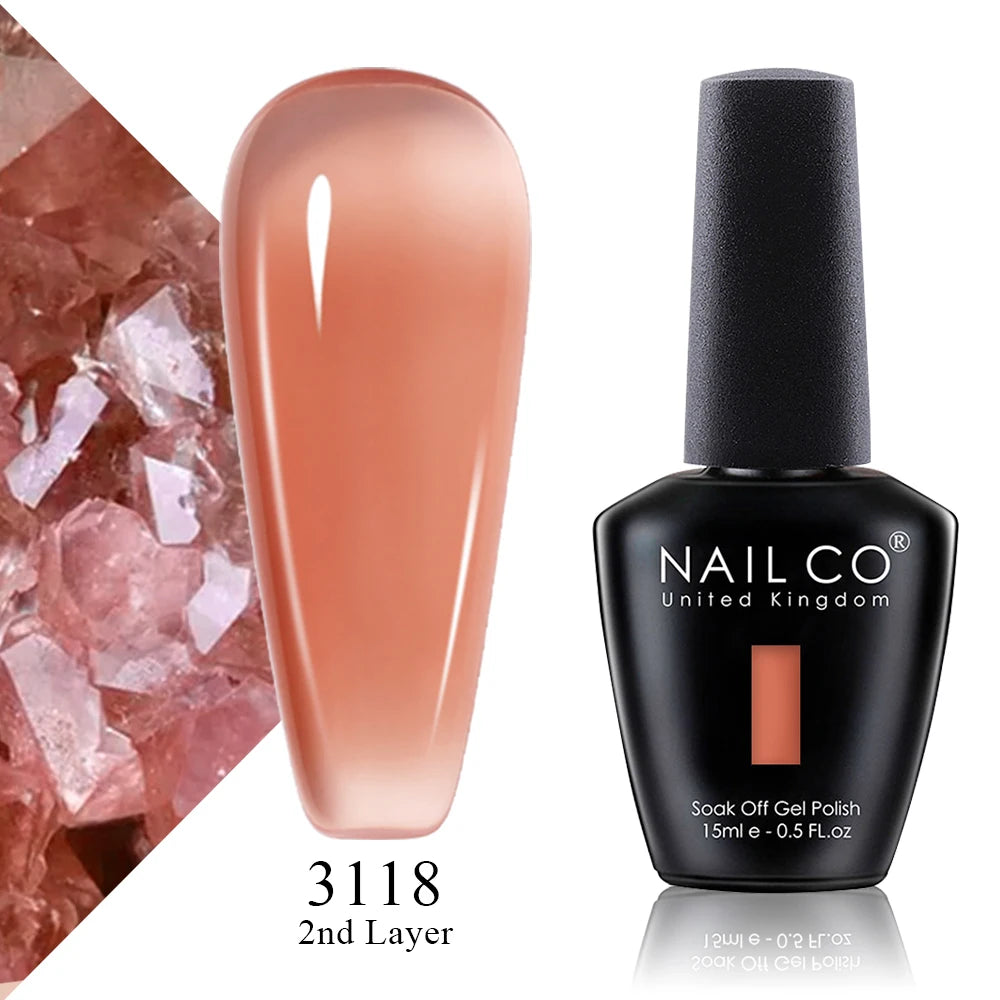 NAILCO 15ml Gel Polish Hema TPO Free Nail Art Semi Permanent UV Varnish Gel Manicure Top Coat Hybrid Gel Glue Nails Supply Ongle