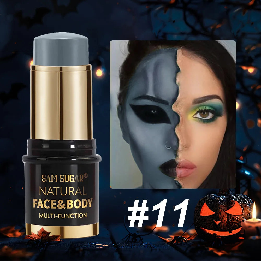 12-Colors Black White Halloween Makeup Waterproof Face & Body Paint Stick Neon Colorful Blue Green Yellow Face Paint Cosmetics