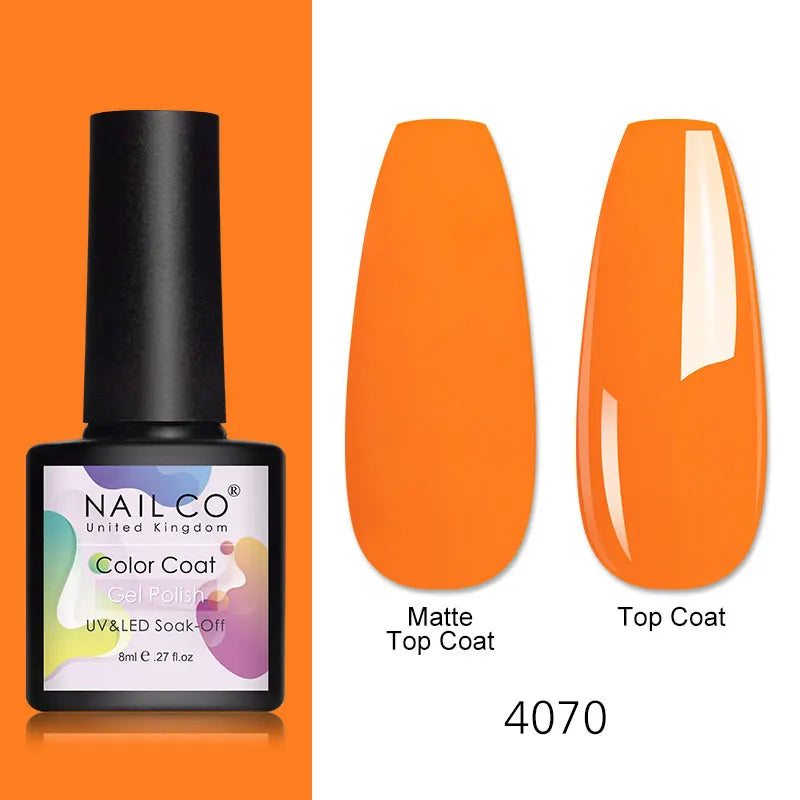 NAILCO 8ml Pink Red Colors Gel Nail Polish Nail Art Varnishes Gel Lacquer Coat LED Nails Manicure Design UV Gel Varnish Soak Off