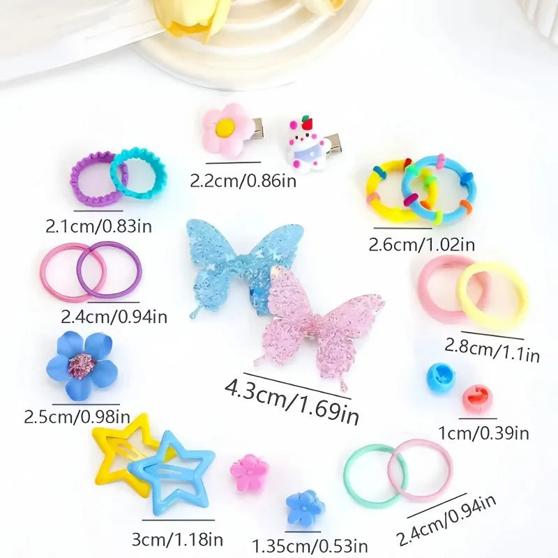 510-Piece Hair Accessories Set - Colorful Bows, Flowers & Stars