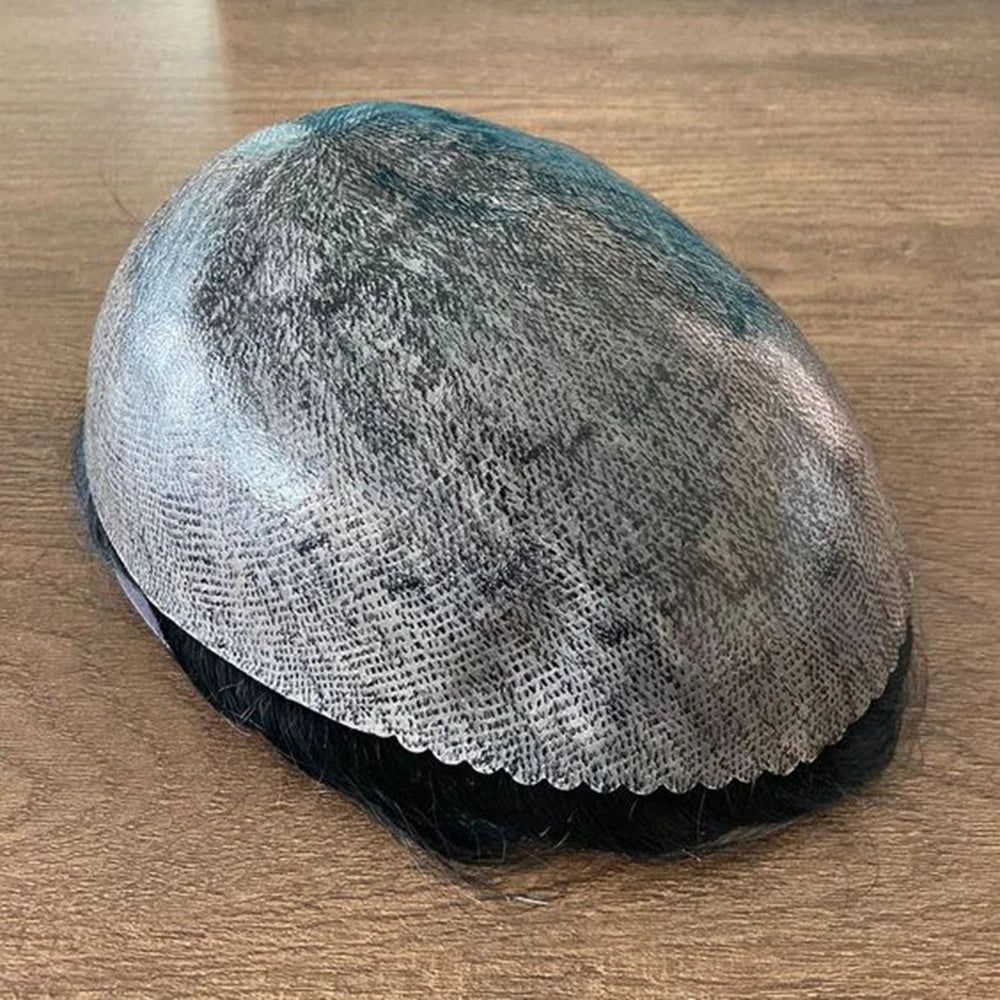 Men's Hair Replacement System - 30mm Wave Toupee with Skin Base