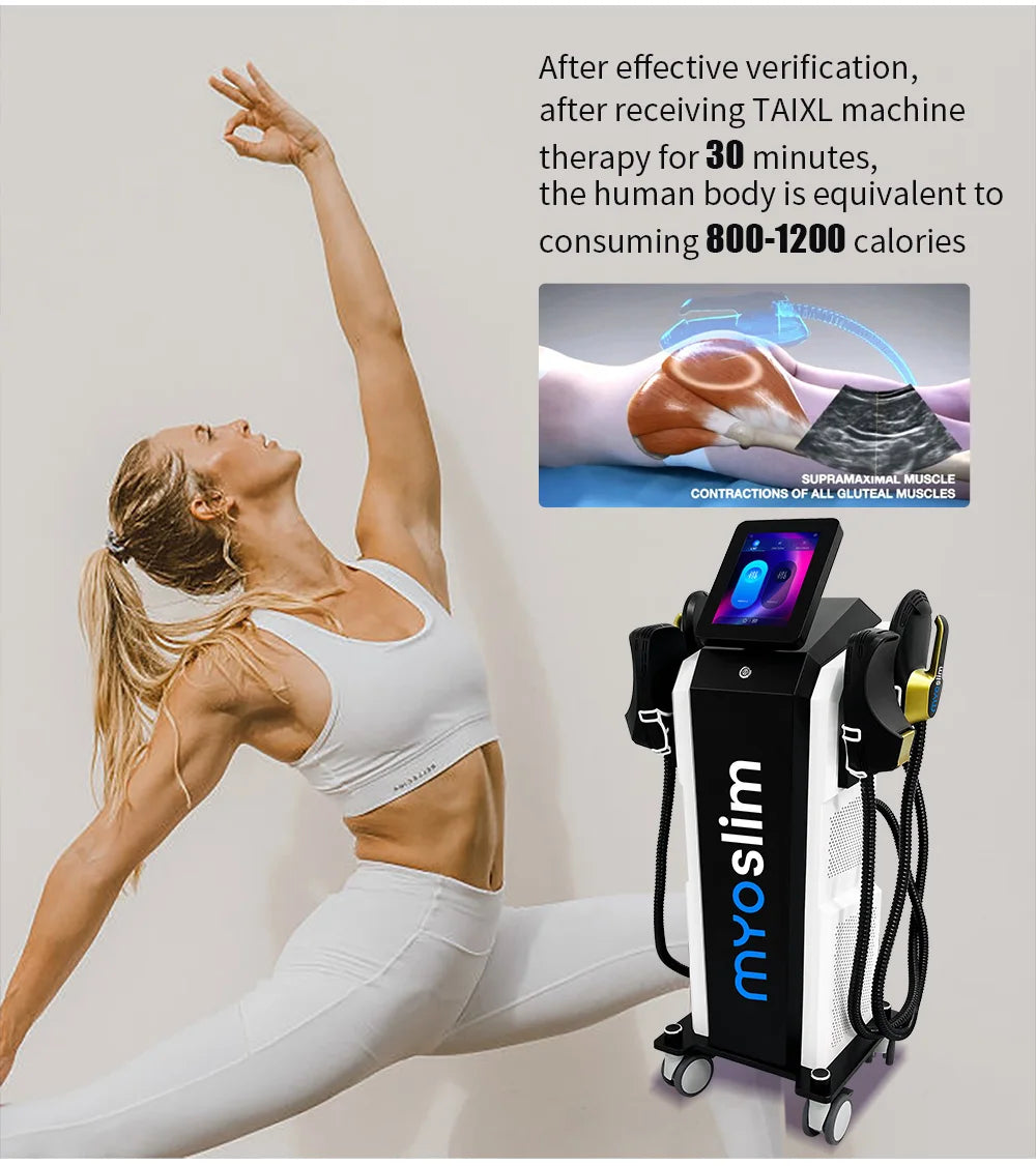 EMS Weight Loss Stimulating Muscle Slimming Fat Removal Muscle Fitness Sculpting MYOslim Machine 4 Handles Beauty Salon