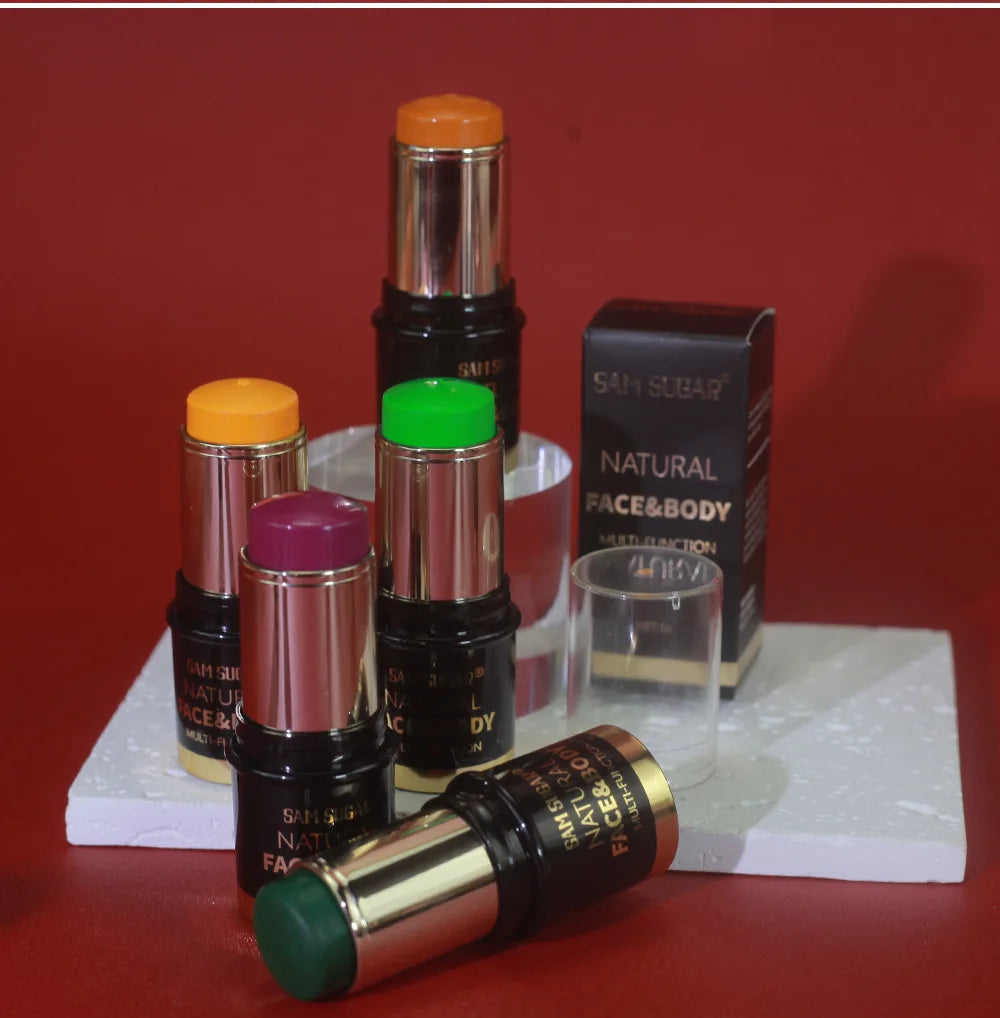 12-Colors Black White Halloween Makeup Waterproof Face & Body Paint Stick Neon Colorful Blue Green Yellow Face Paint Cosmetics