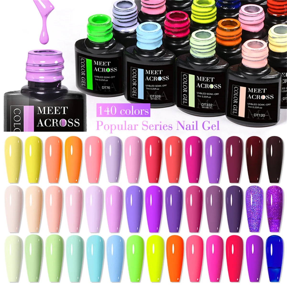 6pcs Gel Nail Polish Set HEMA Free 7ml Semi Permanent Soak Off UV Gel Varnish Nail Art Decoration Christmas Nails Nail Supplies