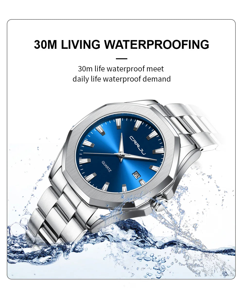 Watches for Men Classic with Date Business Dress Luxury Waterproof Luminous Mens Wrist Watch Analog Stainless Steel Men Watch