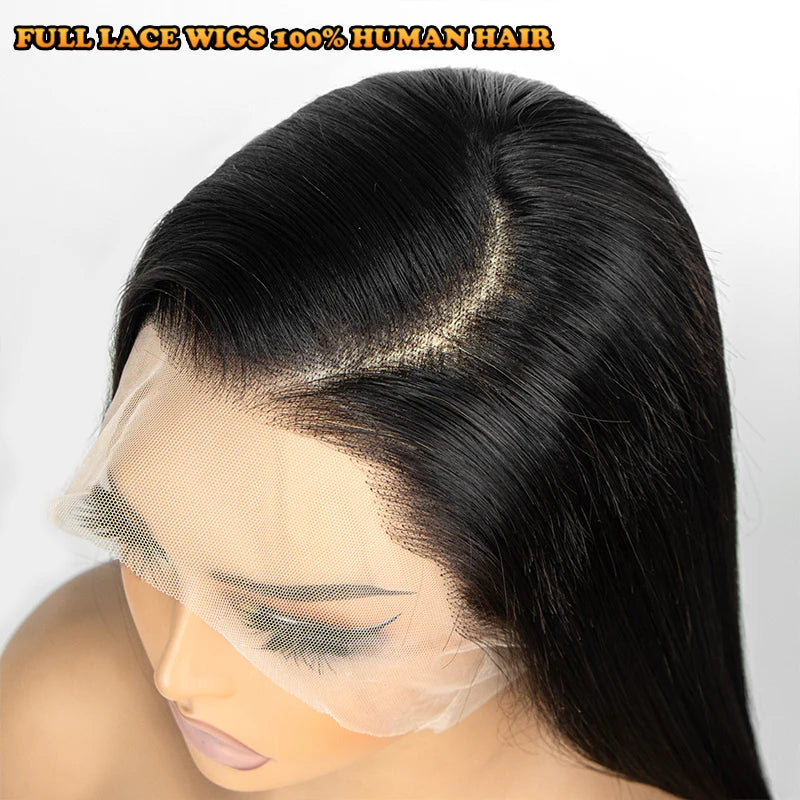 Real Full Lace Wig 250% Density - Straight Brazilian HD Lace Human Hair