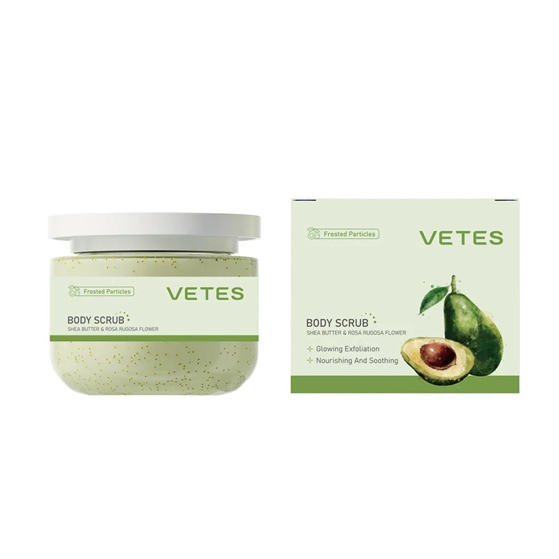 VETES Remove Dead Skin Body Scrub 250g Exfoliant Gentle No Irritation Scrub Cream Moisturizing Hydrating Deep Cleans Body Care