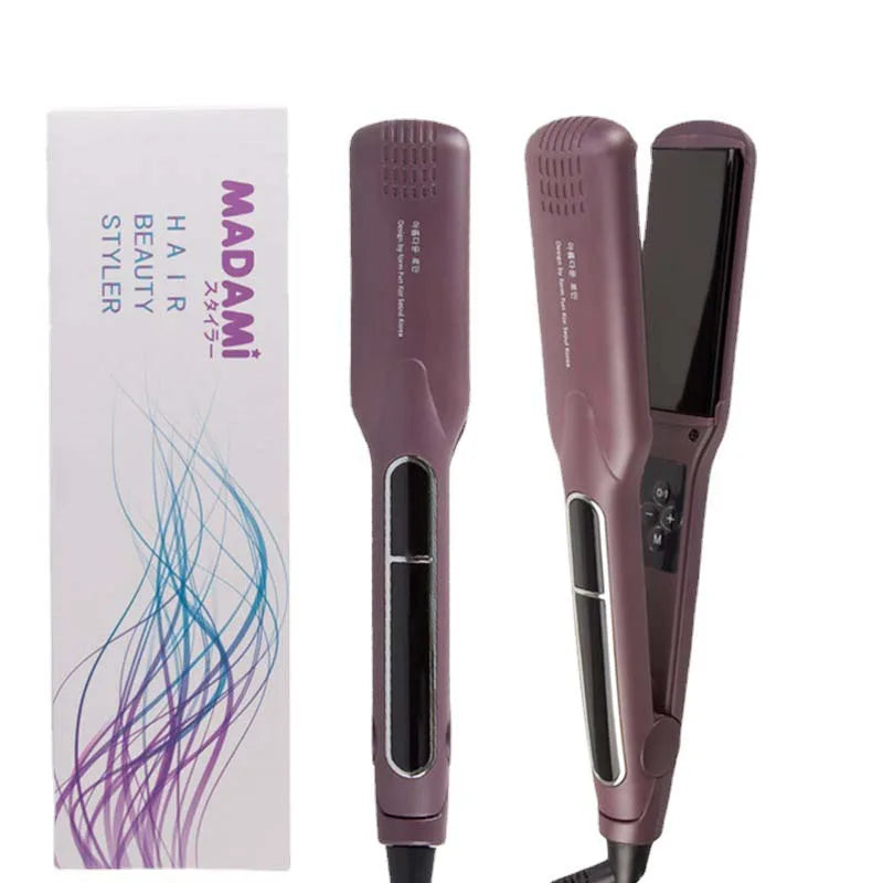 Hair Styler Flat Iron Curling Iron Hair Curler 2 in 1 with LCD Display Heating Plate Hair Straightener
