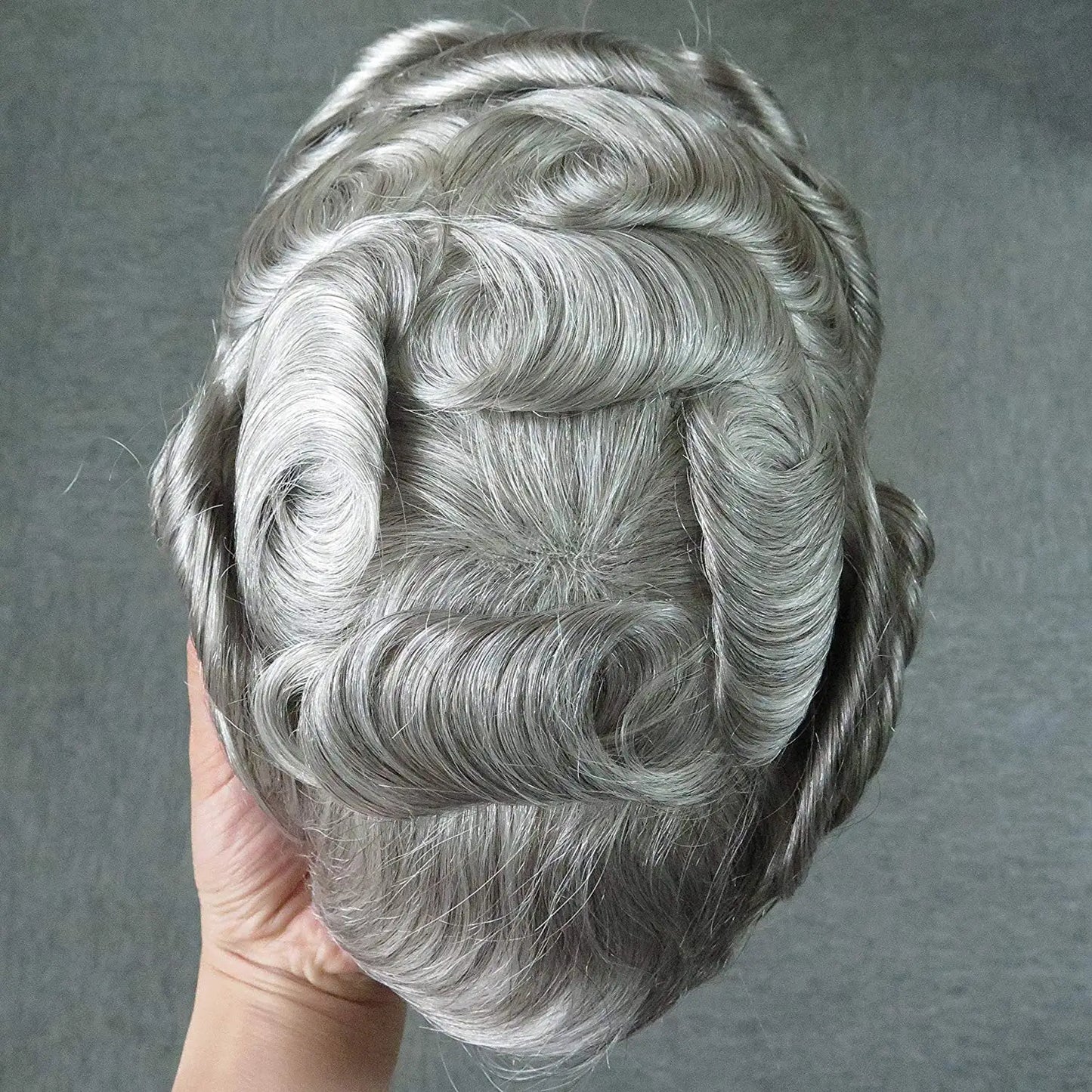 1B20 1B50 Grey Black Hair Breathable Q6 Human Hair Toupee for Men Natural Hairline Bleach Knots Swiss Lace Capillary Prosthesis