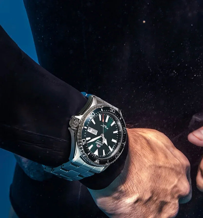 Orient Double Lion Fully Automatic Mechanical Watch Men's Green Water Ghost Watch Men's Diving Watch Original Imported 1:1