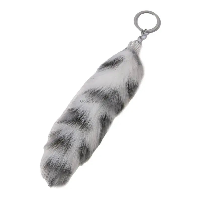 Plush Tail Charm Keychain Animal Tail Pendant Keychain Holder