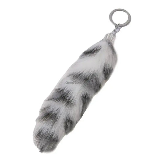Plush Tail Charm Keychain Animal Tail Pendant Keychain Holder