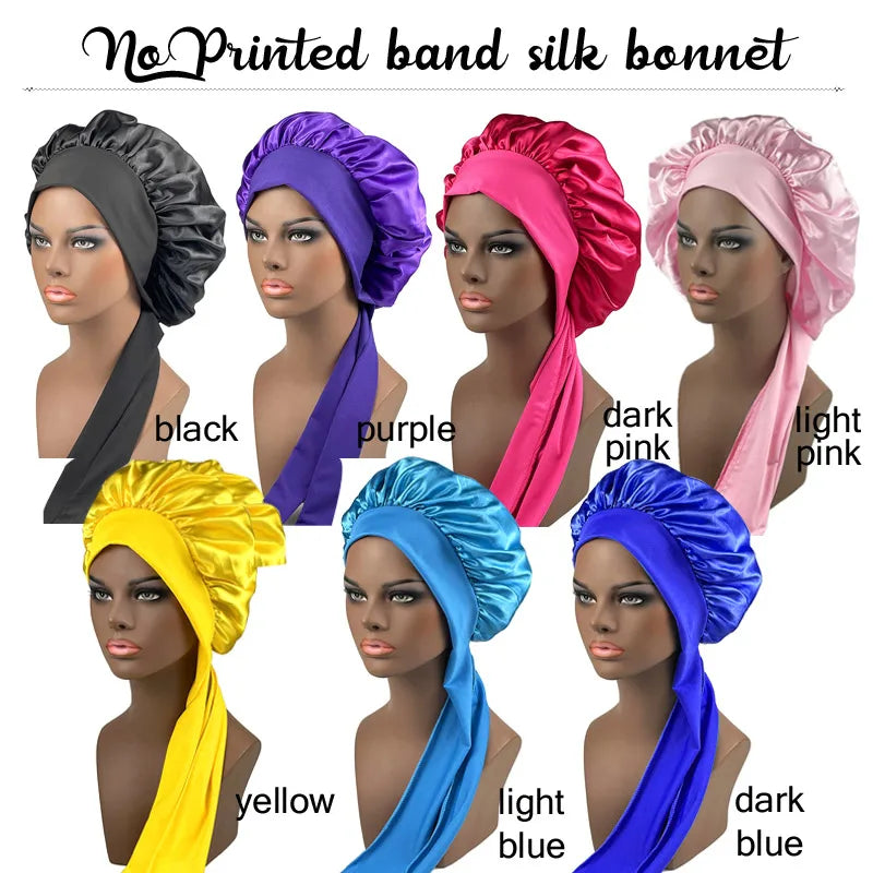 100 Mulberry Silk Hair Bonnet Personalize Logo Satin Sleeping Cap 10-50Pcs Wholesale Overnight Hair Protect Bonnets Anti-Frizzy