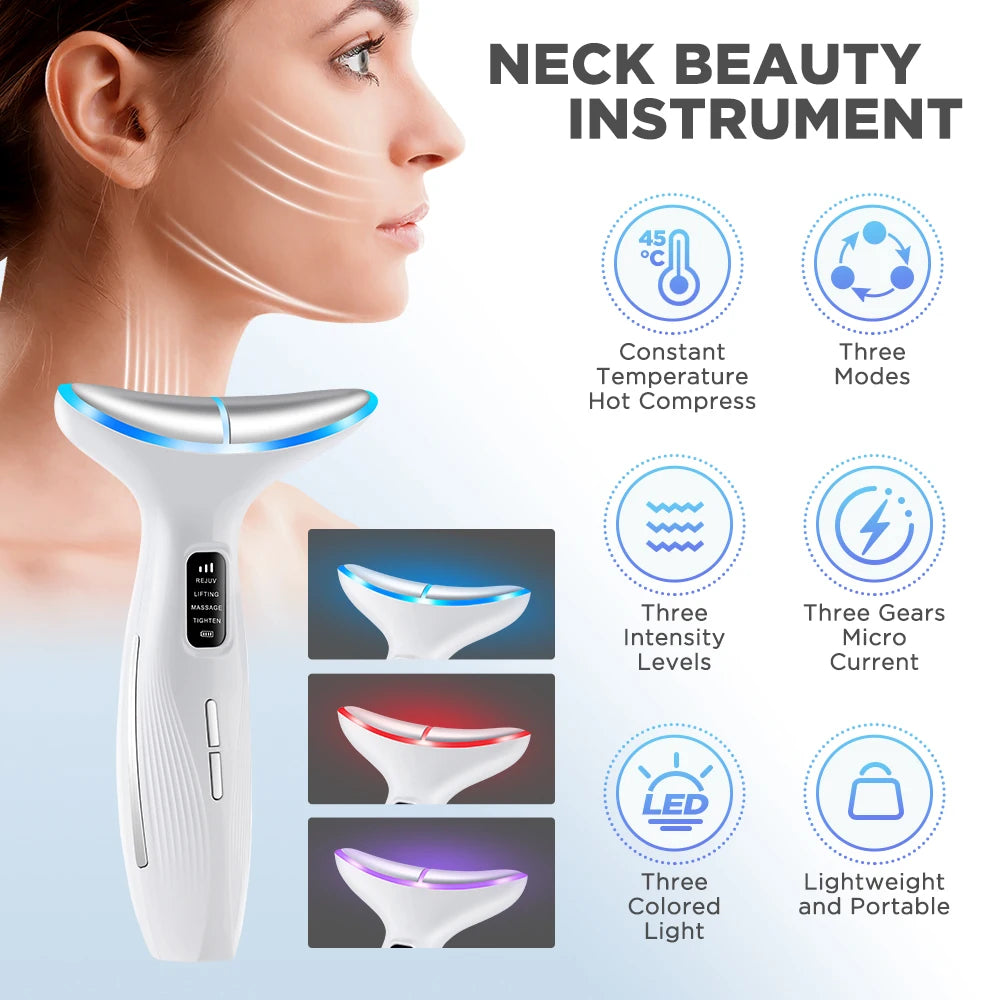 3 Massage Modes Microcurrent Neck Beauty Device Face Lifting Firming Massage Neck Beauty Instrument Tighten Skin Care Tool