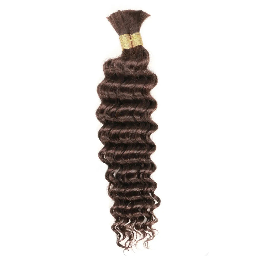 Blonde Human Braiding Hair for Boho Braids Highlights No Weft Virgin Brazilian Curly Deep Wave Bulk Hair Extensions for Braiding