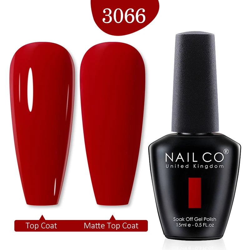 NAILCO Red Colors Series 15ML Nail Gel Polish Nail Supplies Semi Permanent For Nail  Art Manicure Soak Off LED UV Hybrid Varnish