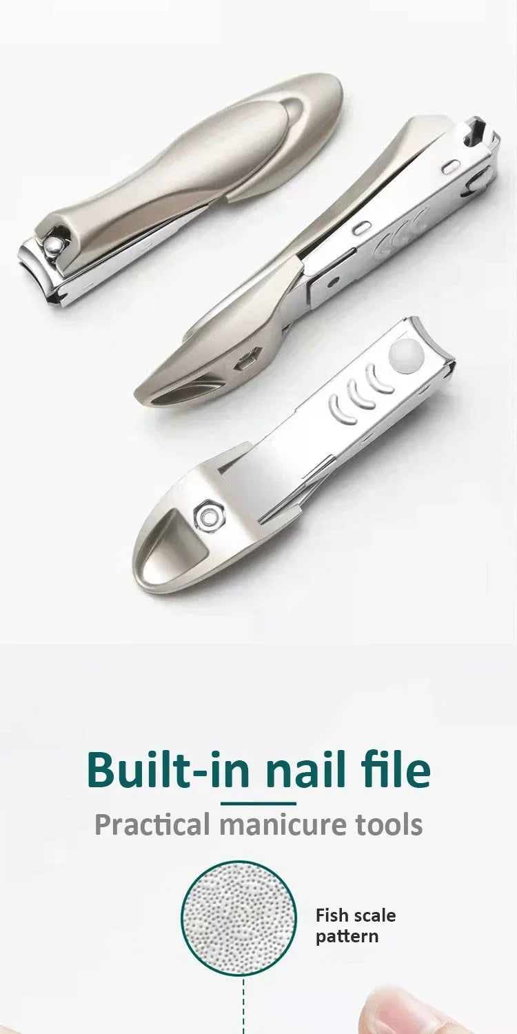 Nail Clippers Stainless Steel Anti Splash Fingernail Cutter Manicure Tools Bionics Design Nail Trimmer Pedicure Scissor