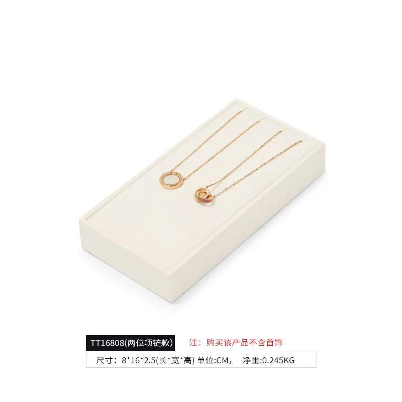 Oirlv Fashion Microfiber Jewelry Display Organizer Props Ring Pendant Necklace Holder Jewelry Rack Display Stand Sets Showcase