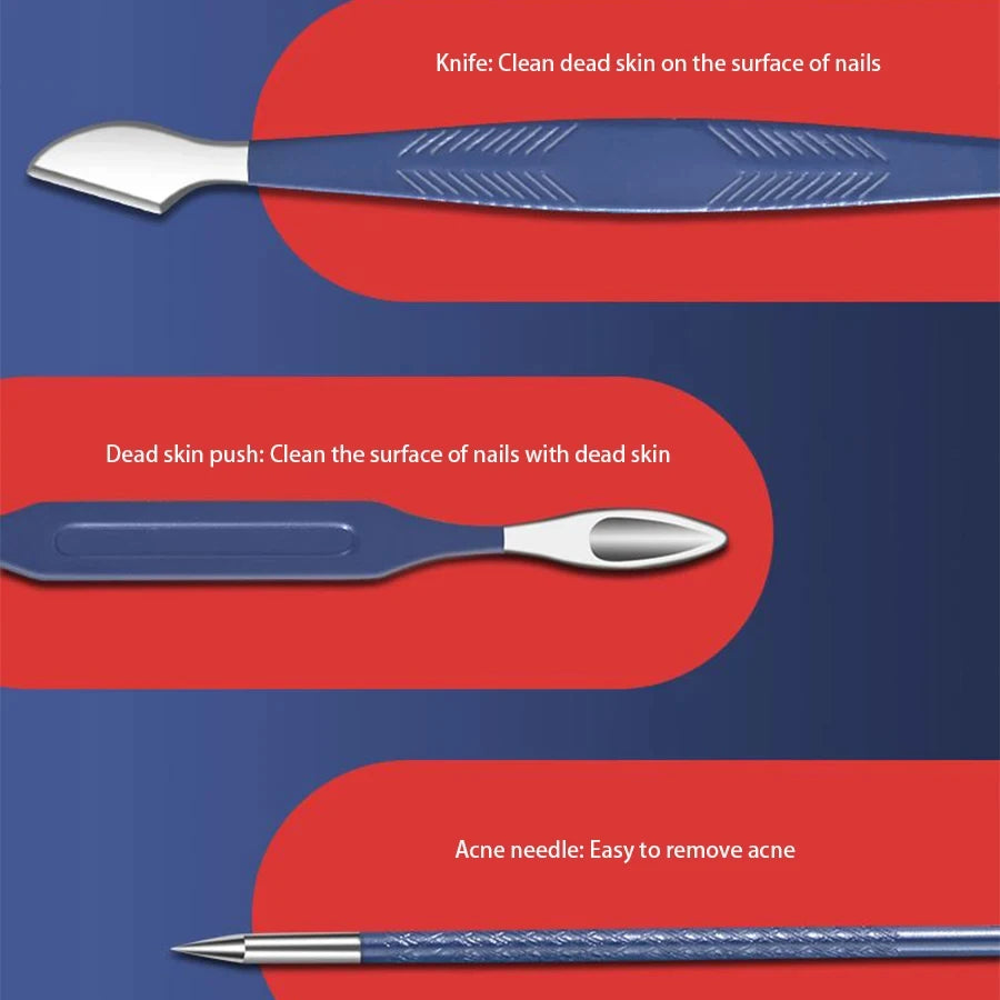 Professional Manicure Set 7-18 PCS Stainless Steel Nail Clipper Set Thick And Hard Nail Trimmer For Woman And Man Portable Set