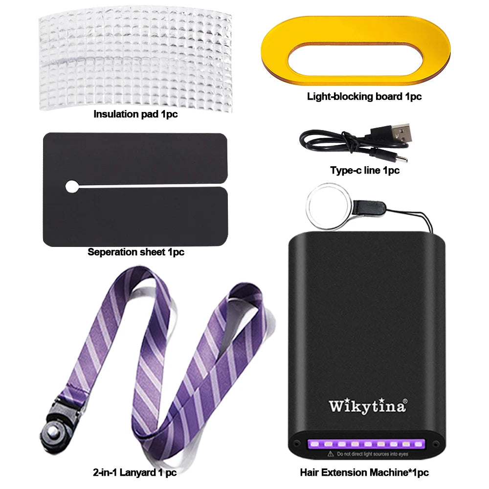 Professional UV Light Hair Extension Kit Complete Tool Set with UV Glue and Remover Machine - High-Quality Salon Styling Tools