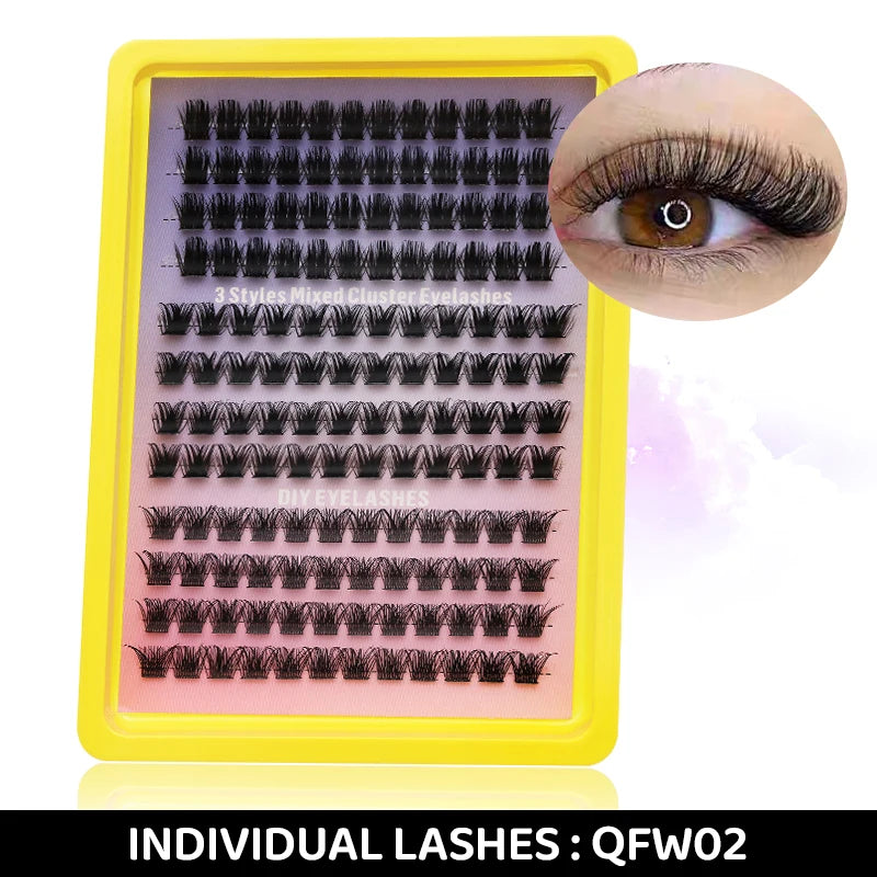 DINGSEN Eyelashes Cluster Soft Individual Lashes Eyelashes Extensions Volume DIY Eyelashes Kit Thick Cluster Eyelash Makeup