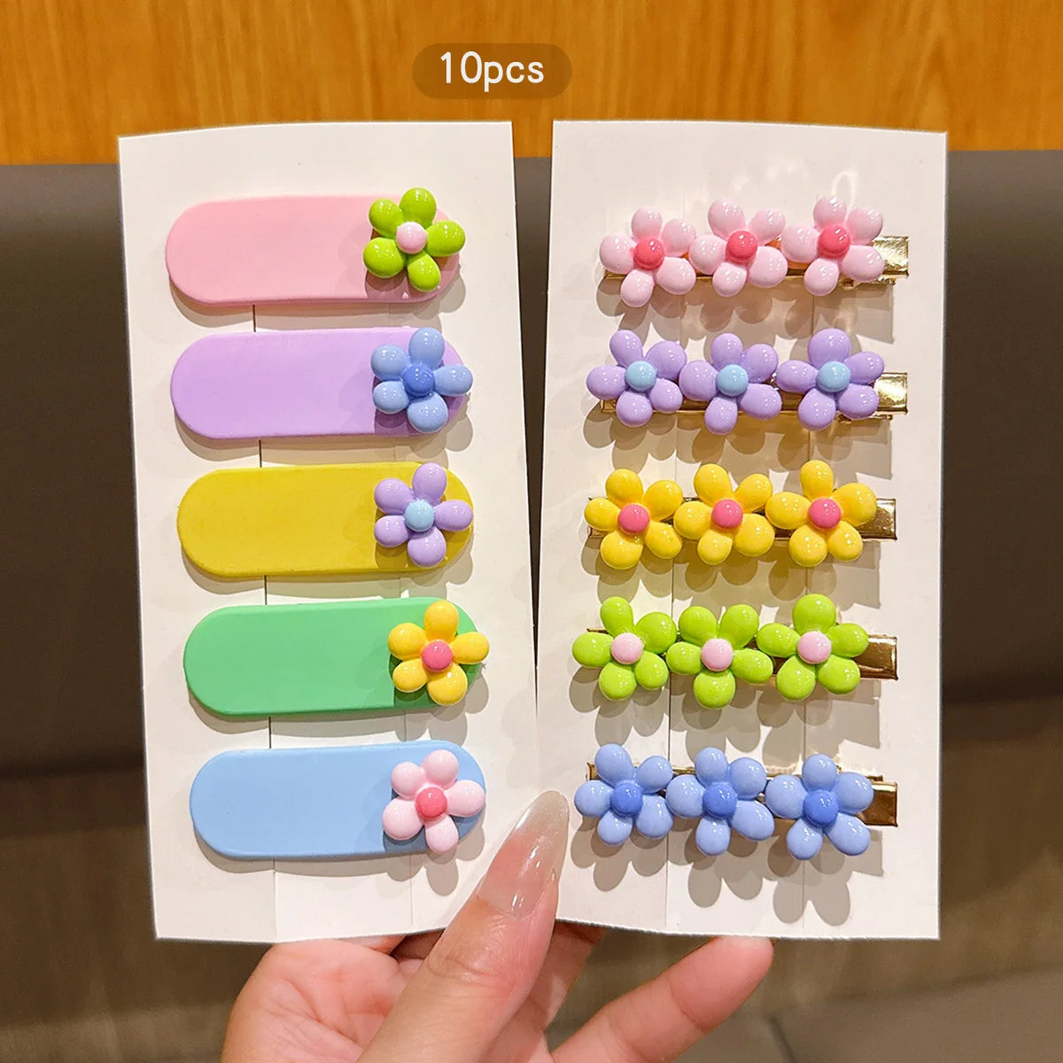 10pcs Flower Hair Clips - Cute Korean BB Clips for Daily Use