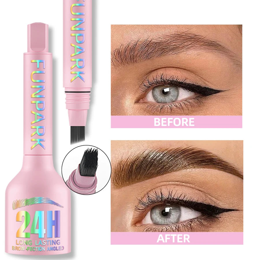 3D Dye Eyebrow Pencil Hairling Anti-smudge Waterproof 3 Colors Black Brown Brush Natural Wild Eyebrow Enhancers Cream Makeup