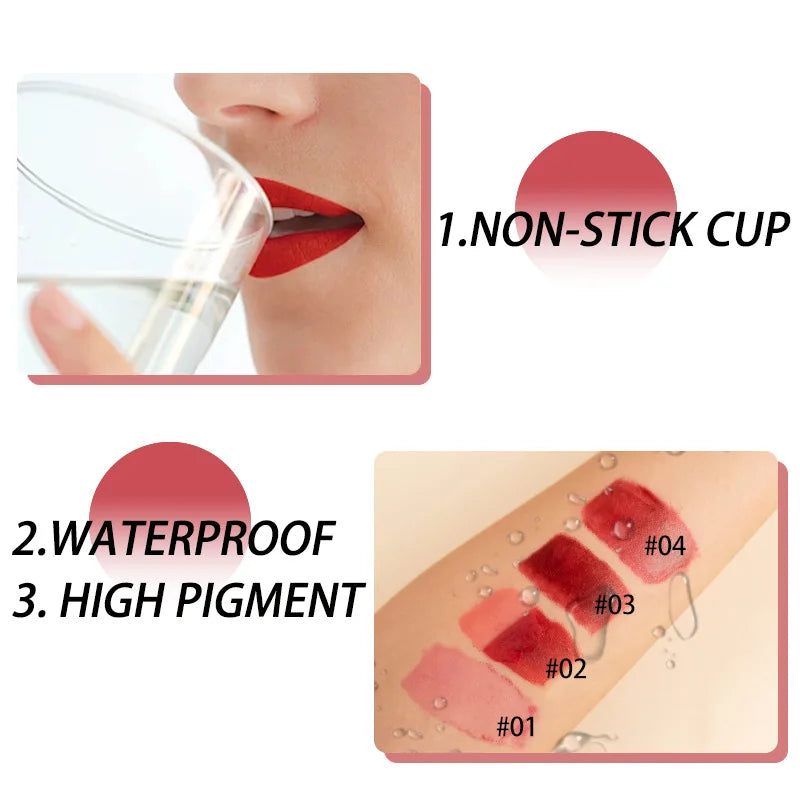Tear Lip Gloss 4 colors easy to apply lipstick, moisturizing and long-lasting anti-sweat non-sticky cup tearing lipstick
