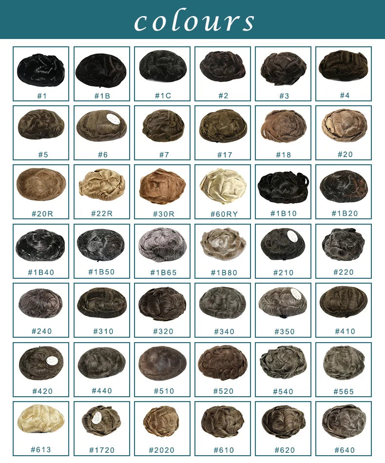 6mm Afro Kinky Curly Men Toupee - Lace & PU Base with Bleached Knots