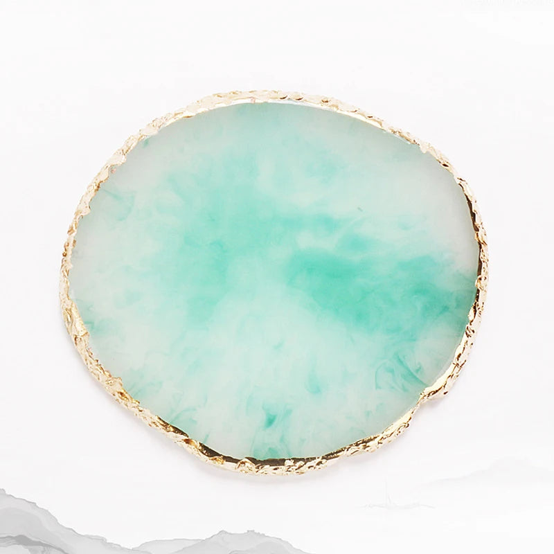 Nail Art Palette False Nail Tips Mixing Color Drawing Pallet Gel Polish Display Shelf Round Resin Agate Stone Manicure Tool