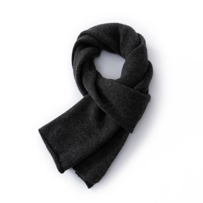 100% Wool Winter Scarf - Knitted Shawl Wrap