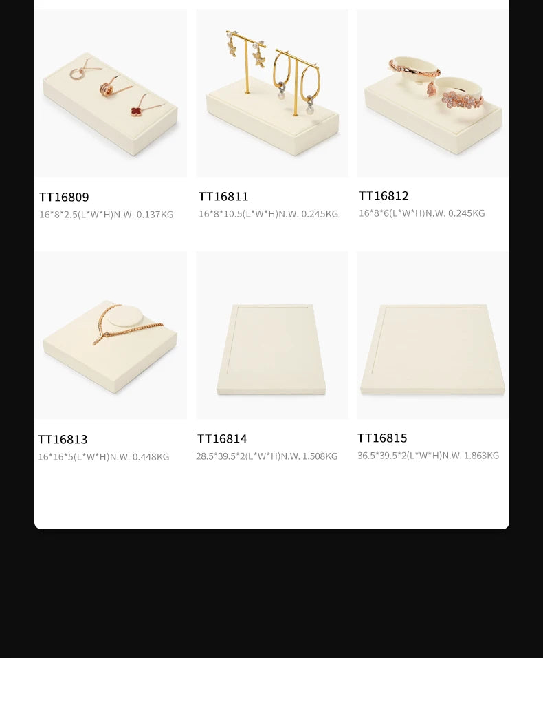 Oirlv Fashion Microfiber Jewelry Display Organizer Props Ring Pendant Necklace Holder Jewelry Rack Display Stand Sets Showcase