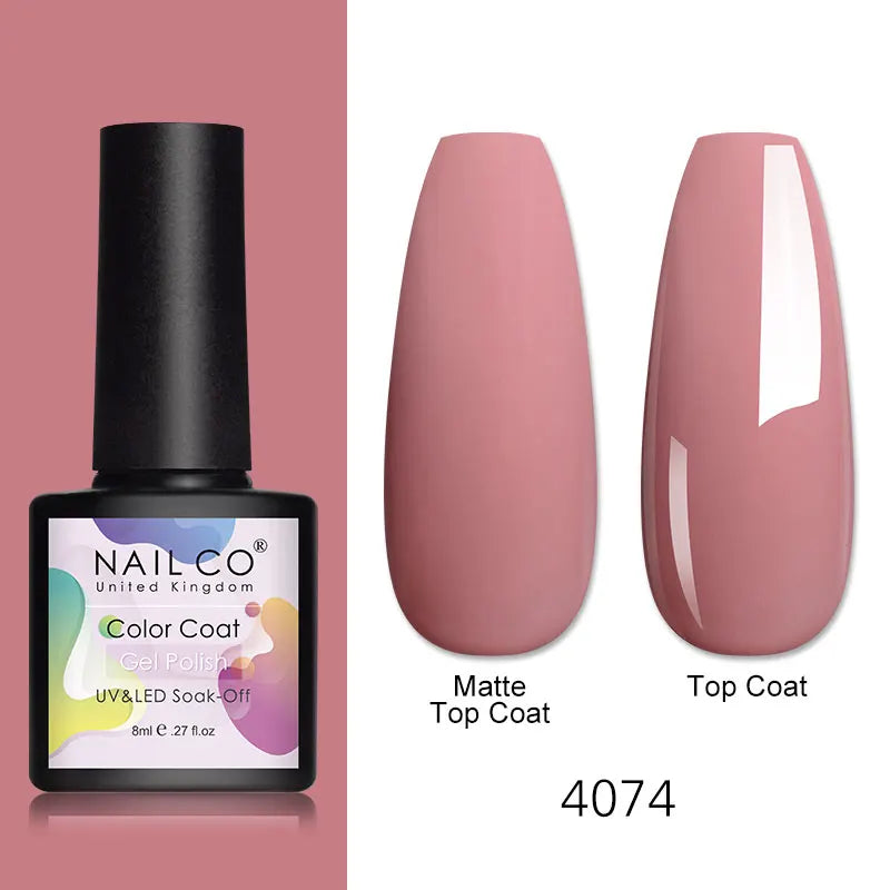 NAILCO 8ml Pink Red Colors Gel Nail Polish Nail Art Varnishes Gel Lacquer Coat LED Nails Manicure Design UV Gel Varnish Soak Off