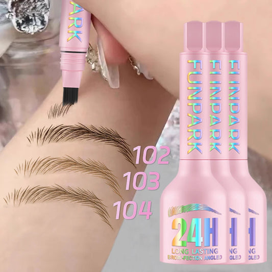 3D Dye Eyebrow Pencil Hairling Anti-smudge Waterproof 3 Colors Black Brown Brush Natural Wild Eyebrow Enhancers Cream Makeup