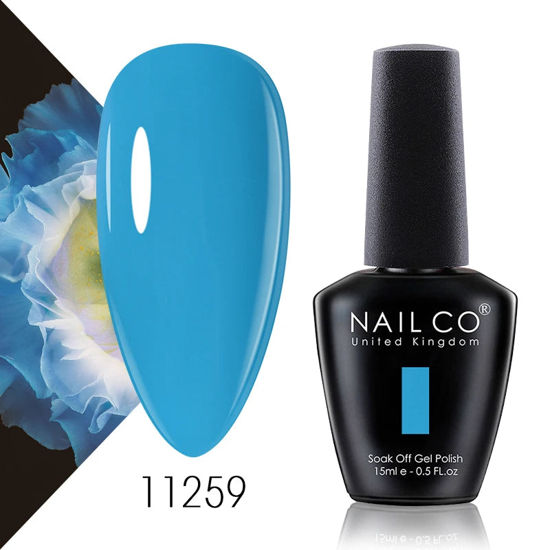 NAILCO 15ml Blue Gel Polish UV Gel Polish Varnish Hybrid DIY Nails For DIY Manicure Semi Permanent Soak Off LED Gel Nail Polish